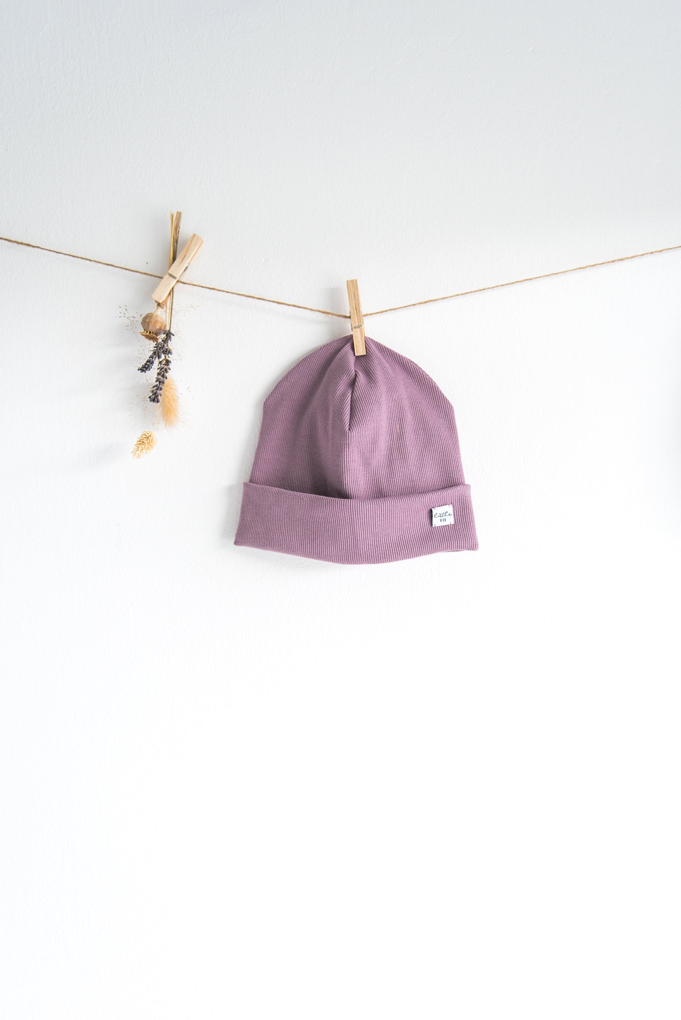 Rib Turn-Up Beanie // lilac