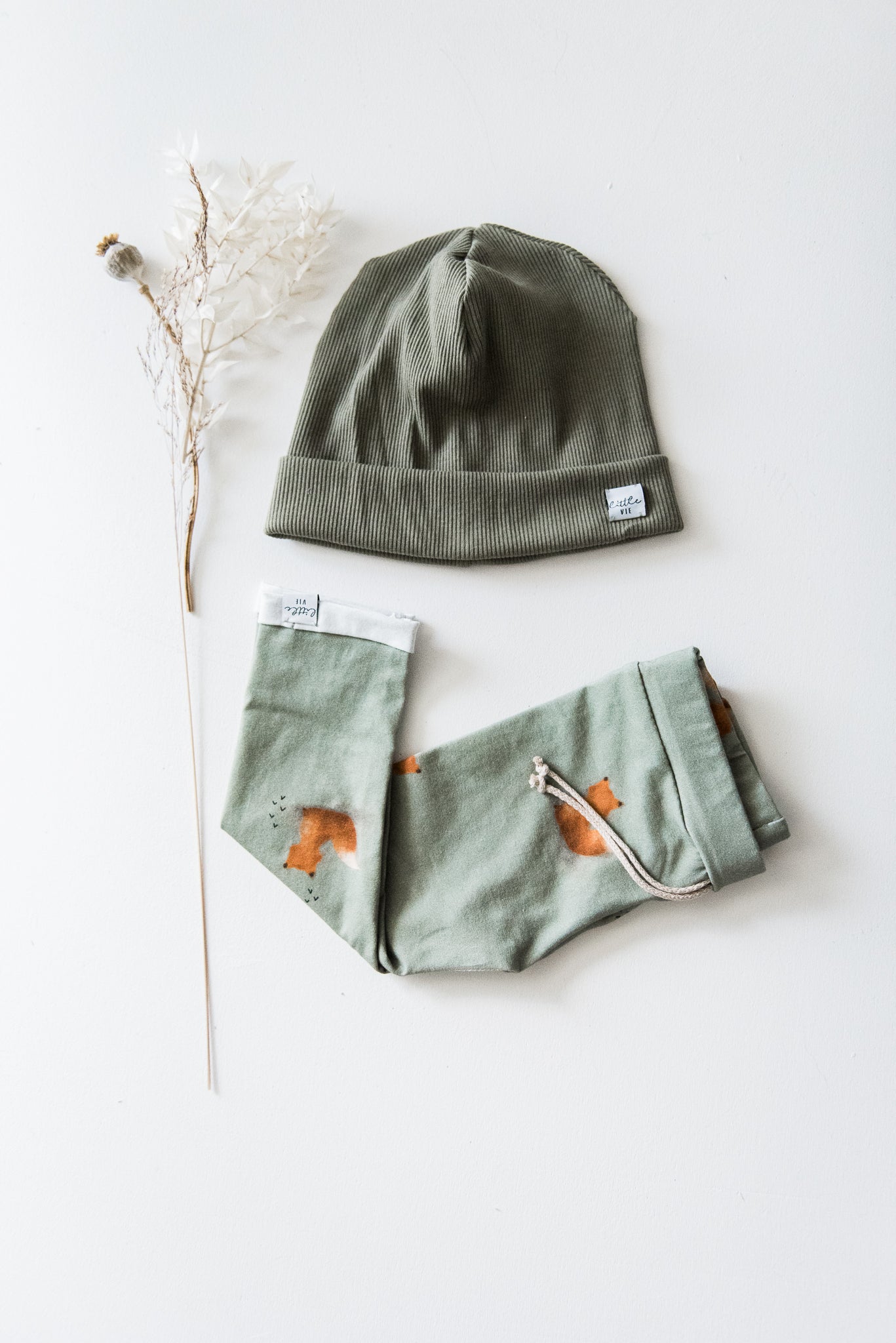 Rib Turn-Up Beanie // sage green