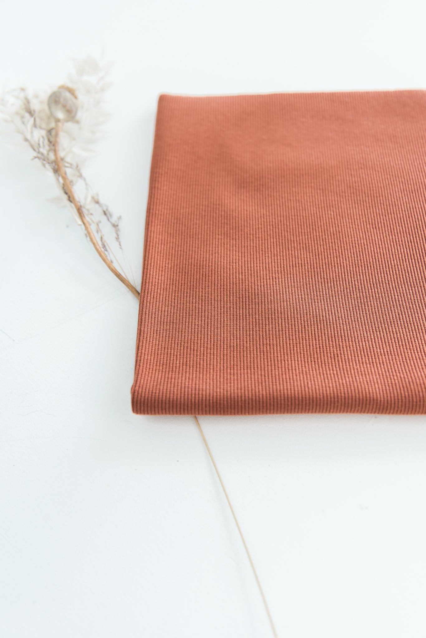 Rib Turn-Up Beanie // rust