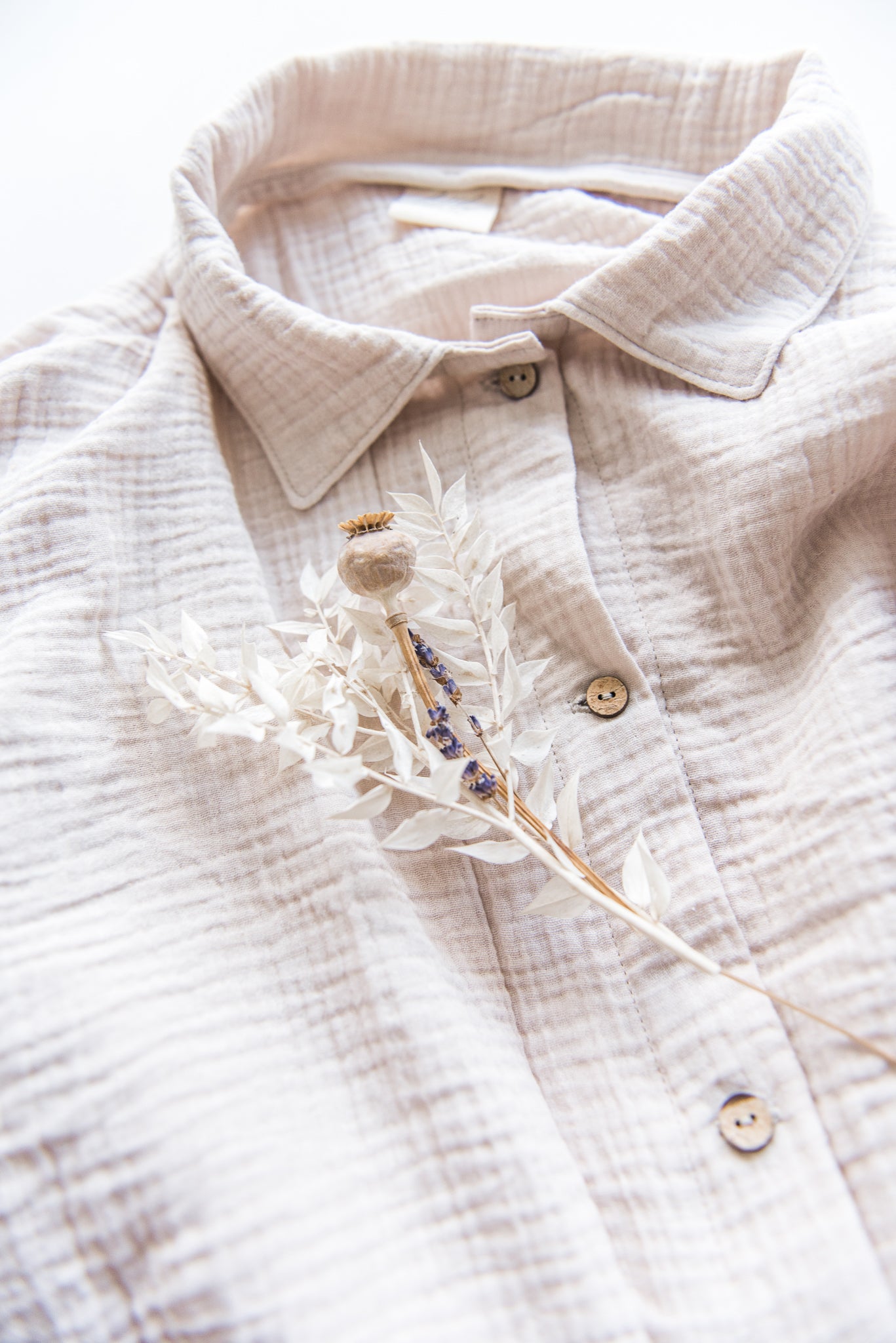 Musselin Oversized Hemd // Light Sand // Adult