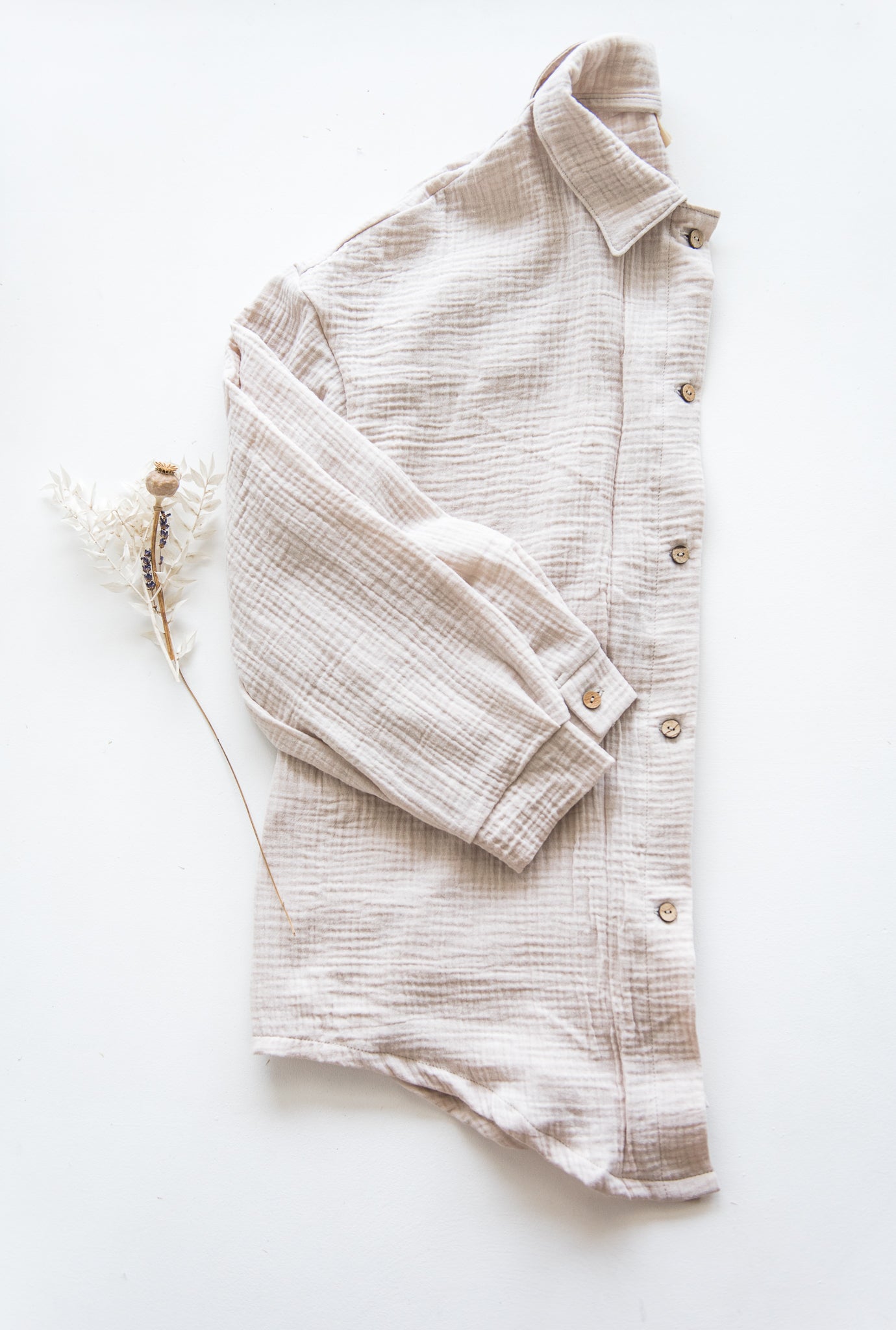 Musselin Oversized Hemd // Light Sand // Adult